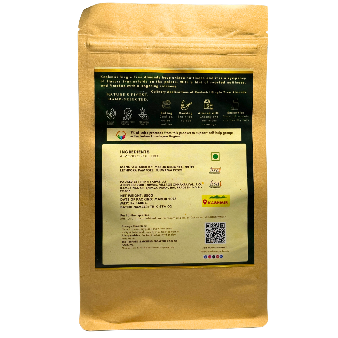 Thiya Single Tree Kashmiri Almonds | Premium & Handpicked | Himalayan Superfood | Kashmir