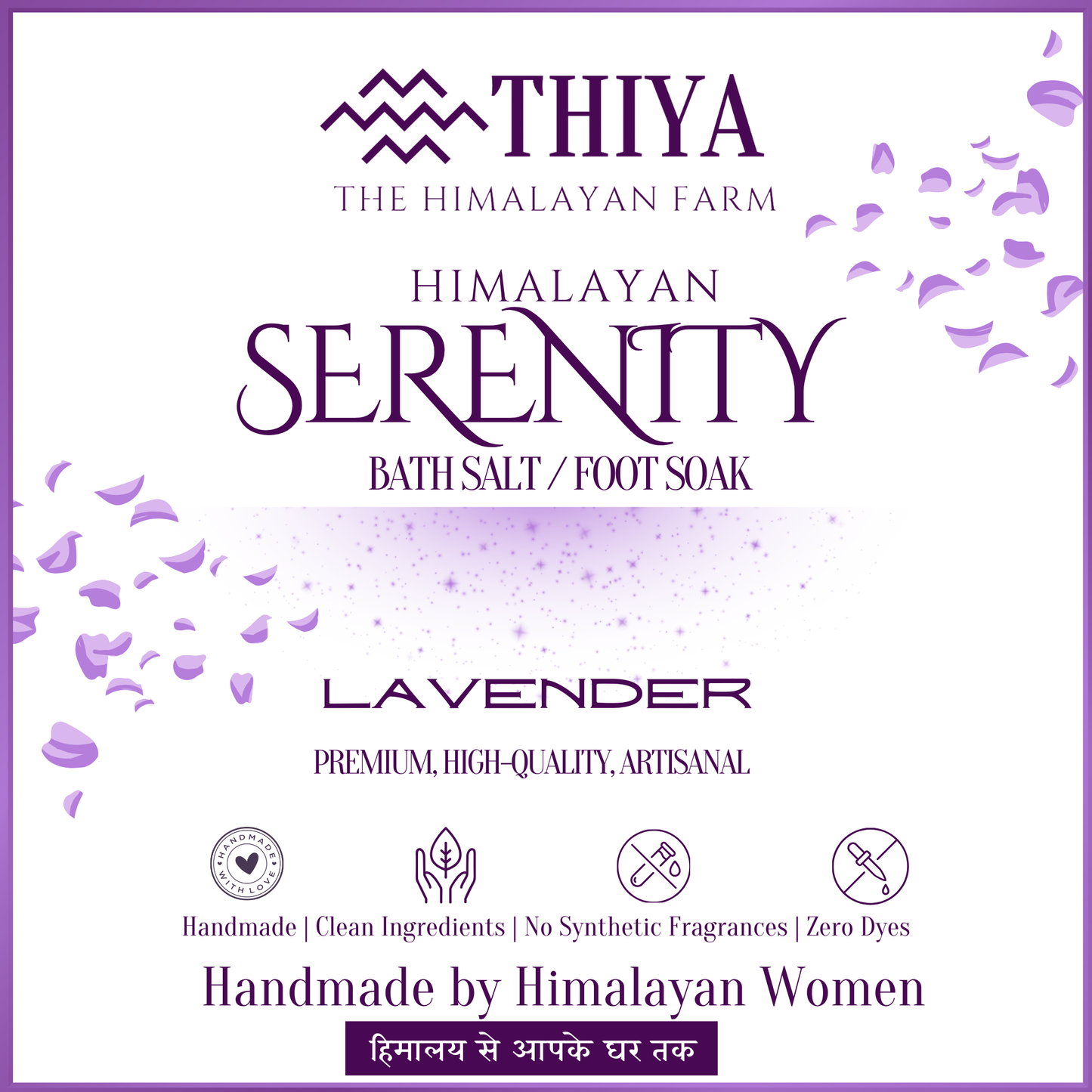 Himalayan Serenity Bath Salt/Foot Soak | Scented with Lavender | Shimla's Finest | 100% Pure Bath Salt