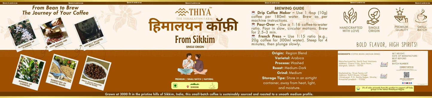 Thiya's Himalayan Coffee | Sikkim's Finest | Premium Arabica Coffee | Medium Grind