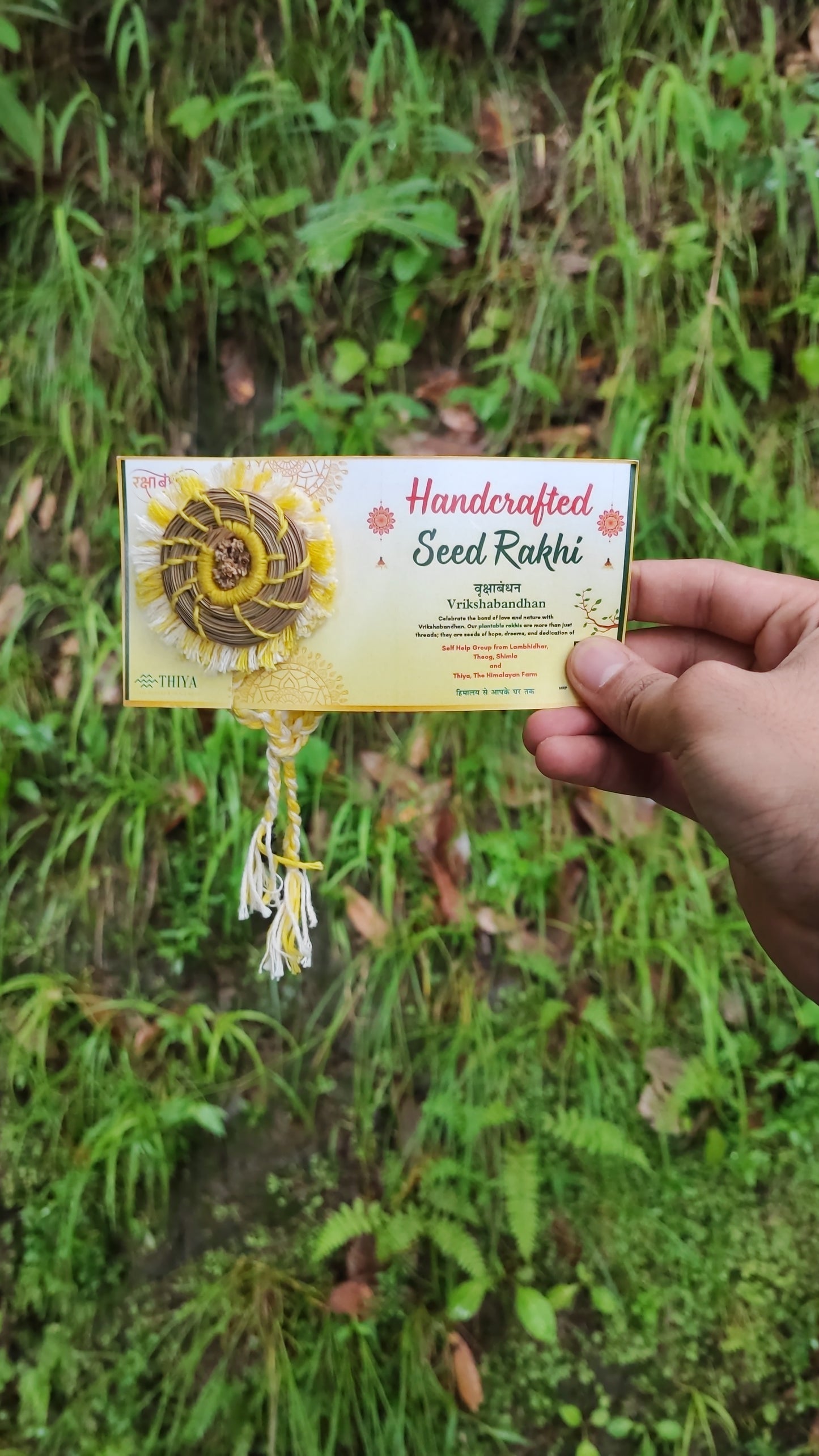 Thiya Handcrafted Pine Needle Seed Rakhi | Made by Himalayan Women