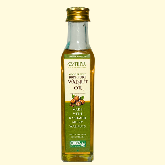 Thiya Wood Pressed Walnut Oil | Made from Kashmiri Milky Walnuts | Cold Pressed | Natural & Chemical-Free | 200ml