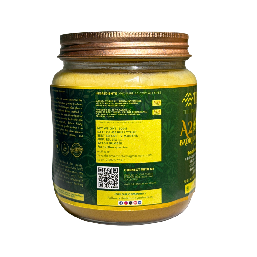 Thiya A2 Badri Cow Ghee | Shimla's Finest | A2 Badri Cow Ghee | Bilona Method | Lab Tested