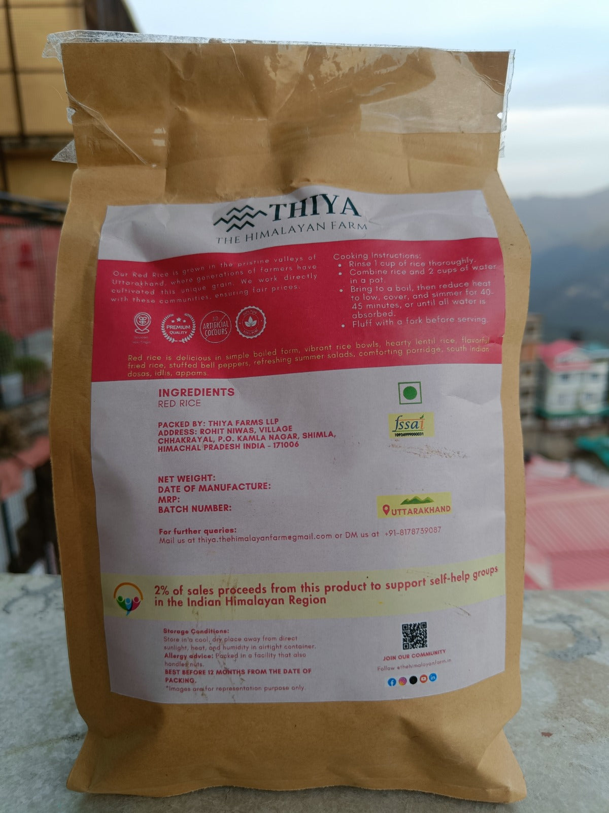 Thiya Uttarakhand Red Rice | Premium High-Altitude Rice | Himalayan Supergrain | Uttarakhand
