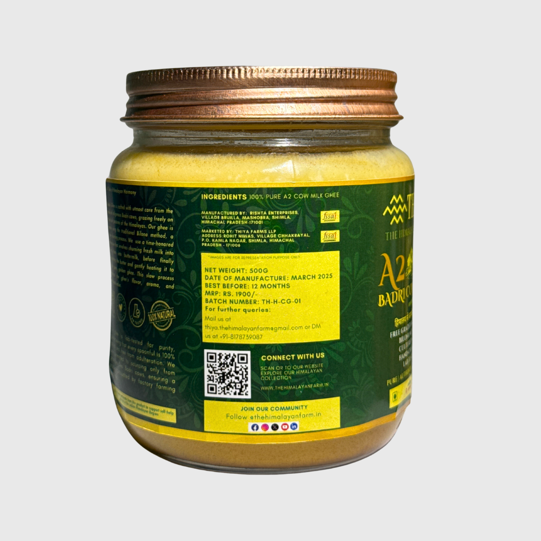 Thiya A2 Badri Cow Ghee  | Shimla's Finest | A2 Badri Cow Ghee | Bilona Method | Lab Tested