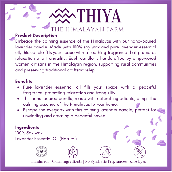 Himalayan Serenity | Lavender Scented Candle | 100% Soy Wax Candle