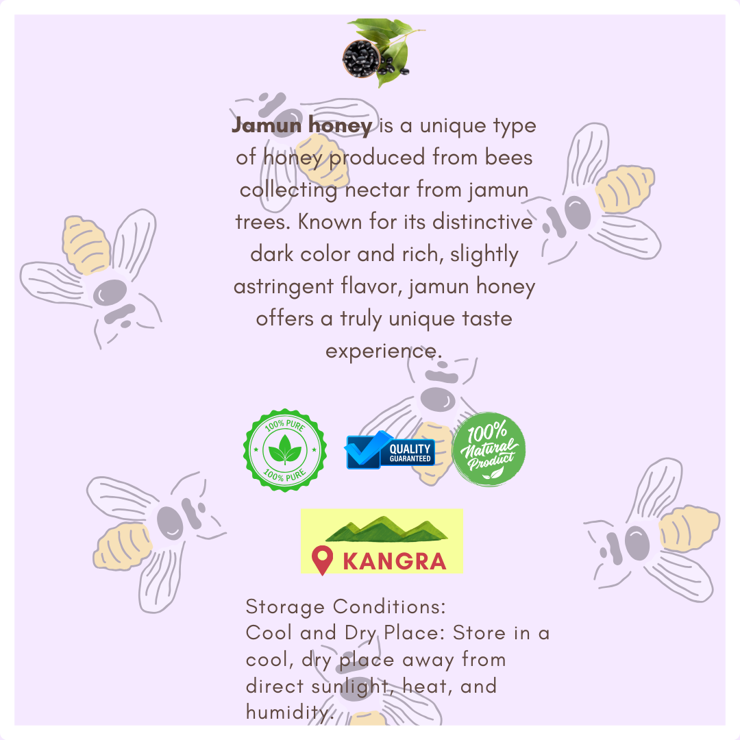 Himalayan Honey | Jamun | Kangra's Finest | 100% Pure Kangra Honey |  Golden Elixir