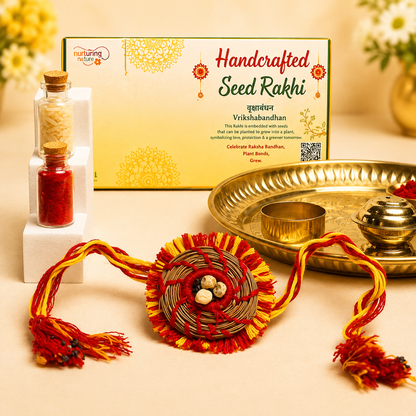 Thiya Handcrafted Pine Needle Seed Rakhi | Made by Himalayan Women