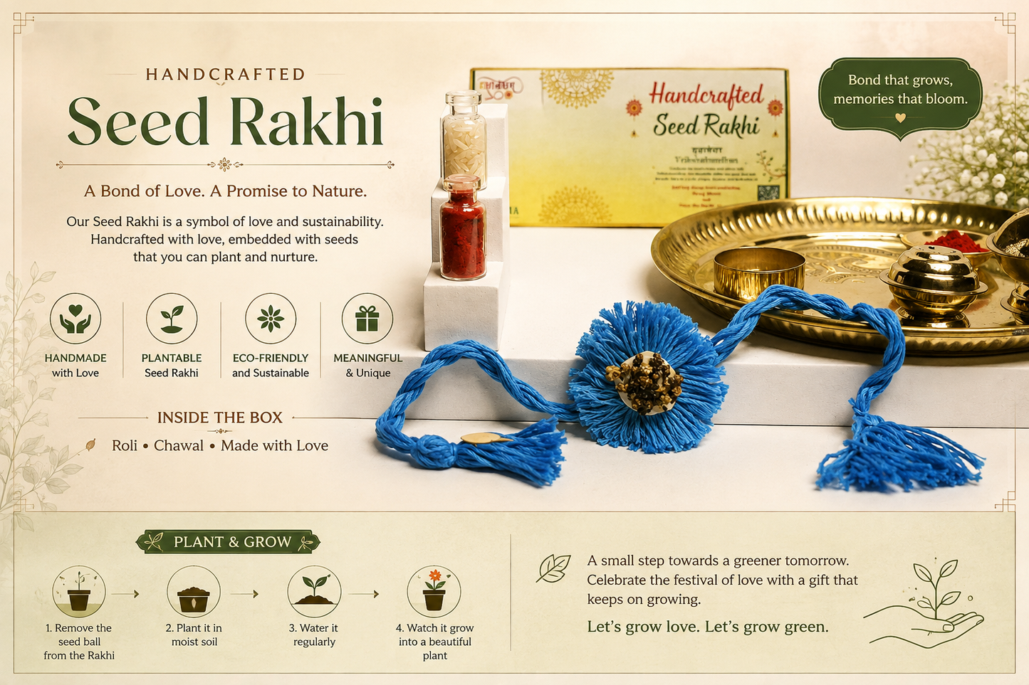 Thiya Handcrafted Seed Rakhi | Made by Himalayan Women