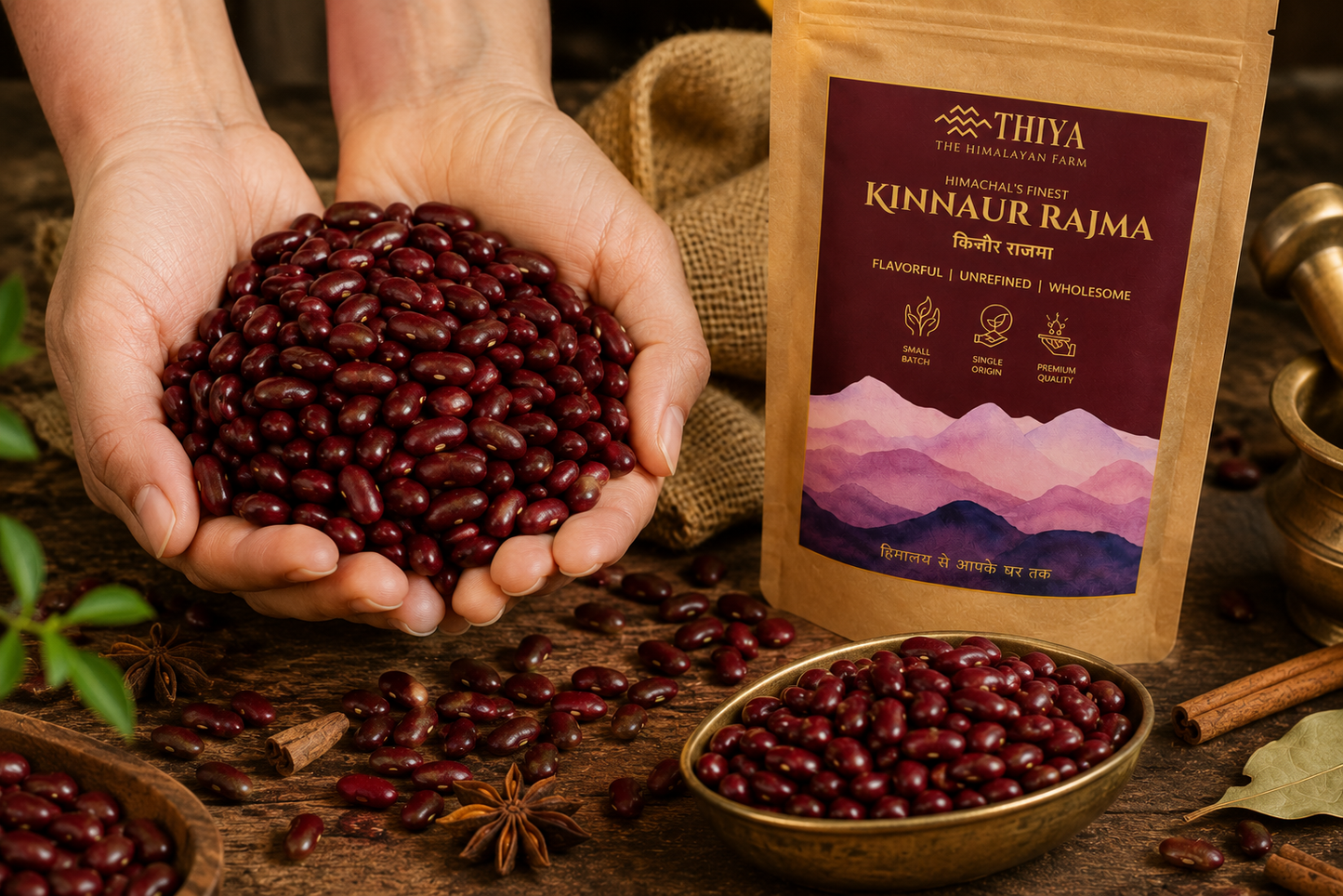 Thiya Kinnauri Rajma | Premium High-Altitude Kidney Beans | Himalayan Pulses | Kinnaur Himachal Pradesh | 500 Gm