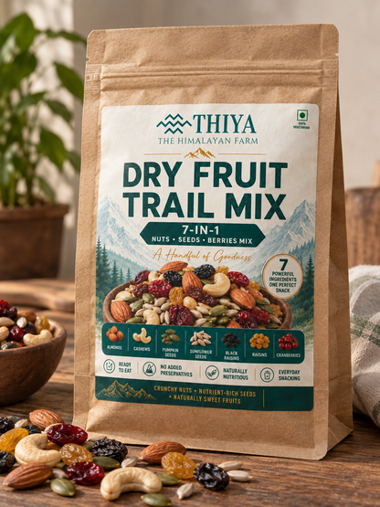 Thiya Himalayan Dry Fruit Trail Mix | Almonds, Cashews, Pumpkin Seeds, Cranberries & Raisins | 250g