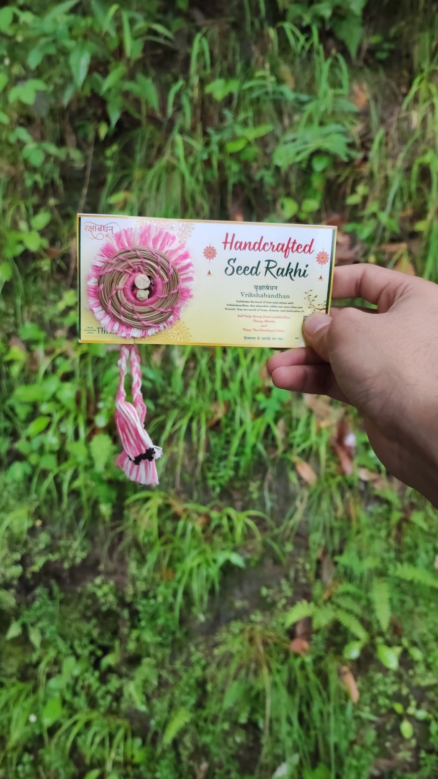Thiya Handcrafted Pine Needle Seed Rakhi | Made by Himalayan Women