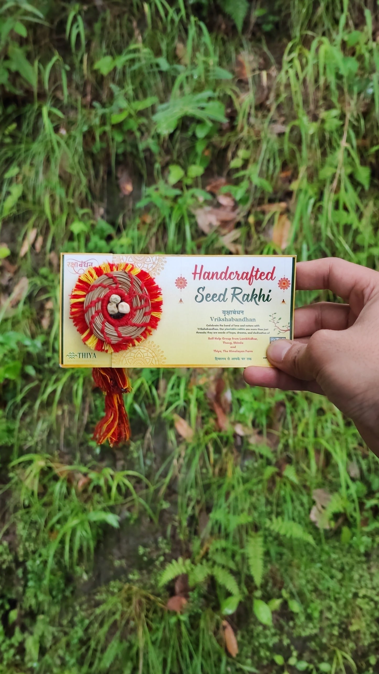 Thiya Handcrafted Pine Needle Seed Rakhi | Made by Himalayan Women