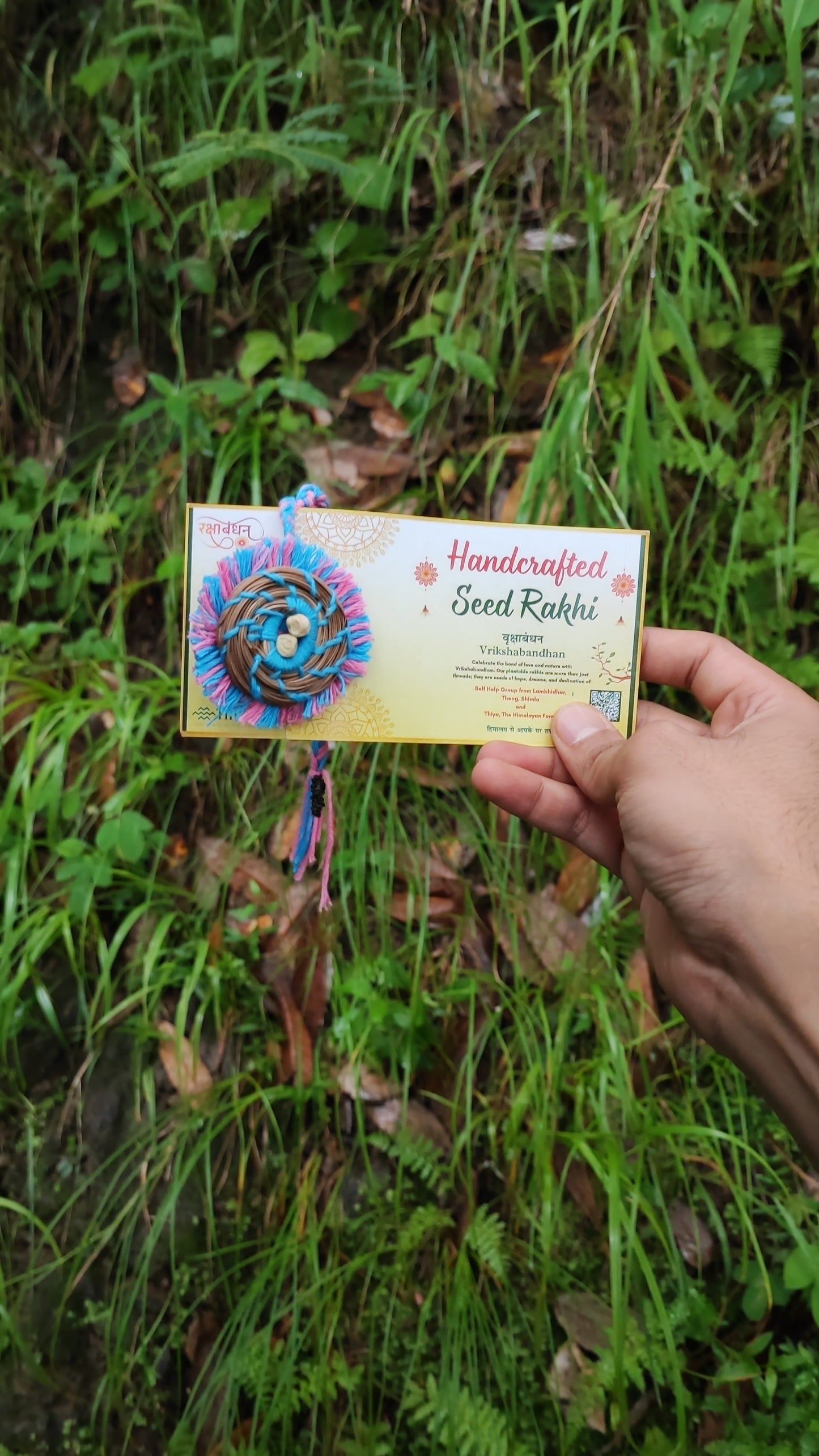 Thiya Handcrafted Pine Needle Seed Rakhi | Made by Himalayan Women