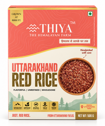 Thiya Uttarakhand Red Rice | Premium High-Altitude Rice | Himalayan Supergrain | Uttarakhand | 500g