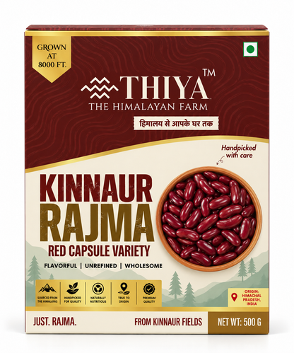 Thiya Kinnaur Red Capsule Rajma | Premium Himalayan Kidney Beans | Kinnaur, Himachal Pradesh | 500 g
