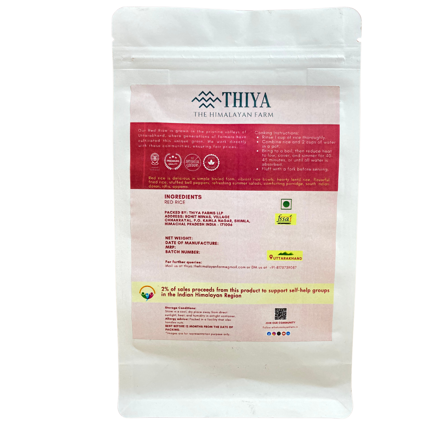 Thiya Uttarakhand Red Rice | Premium High-Altitude Rice | Himalayan Supergrain | Uttarakhand